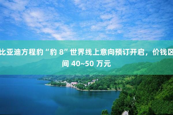 比亚迪方程豹“豹 8”世界线上意向预订开启，价钱区间 40~50 万元