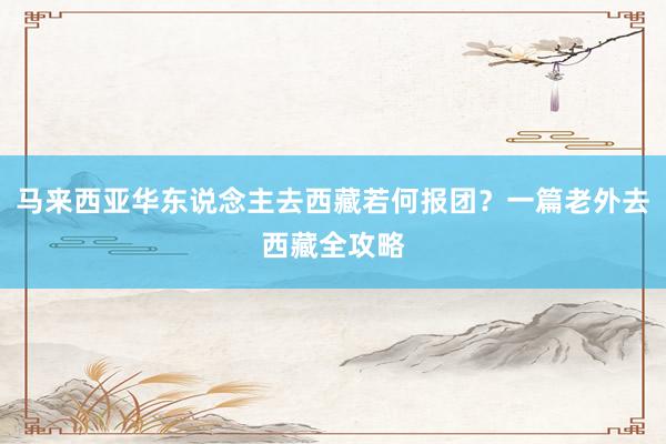 马来西亚华东说念主去西藏若何报团？一篇老外去西藏全攻略